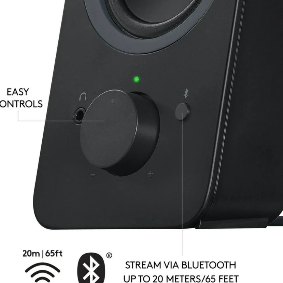 Logitech Z207 Bluetooth Computer Speakers, Black, Pack Of 2