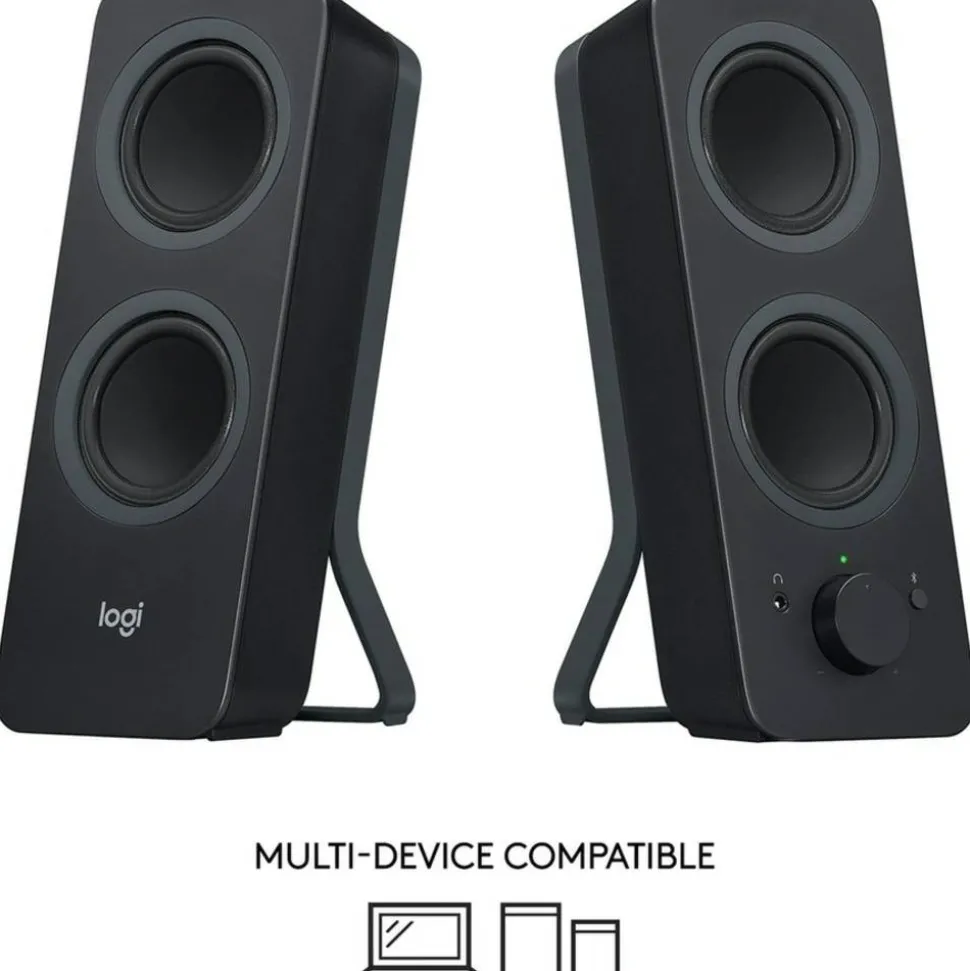Logitech Z207 Bluetooth Computer Speakers, Black, Pack Of 2