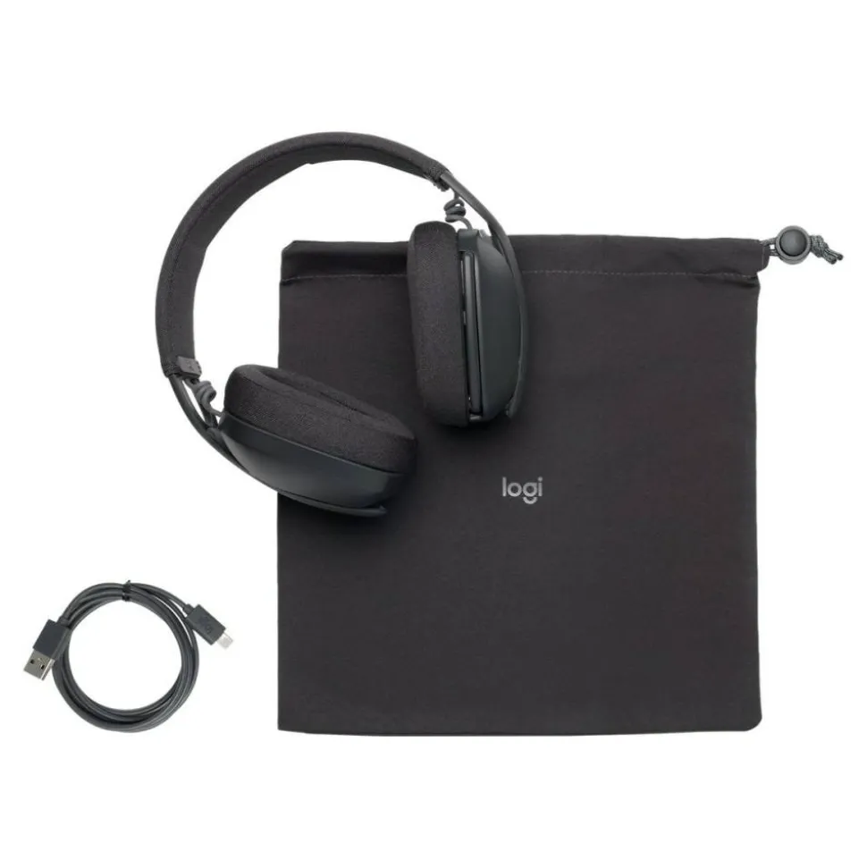 Logitech Zone Vibe 100 Lightweight Wireless Over-Ear Headphones, Graphite, 981-001256
