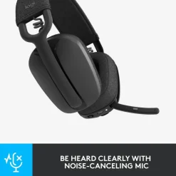 Logitech Zone Vibe 100 Lightweight Wireless Over-Ear Headphones, Graphite, 981-001256