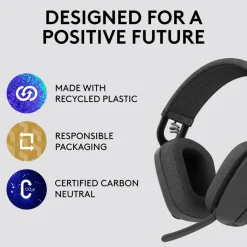 Logitech Zone Vibe 100 Lightweight Wireless Over-Ear Headphones, Graphite, 981-001256