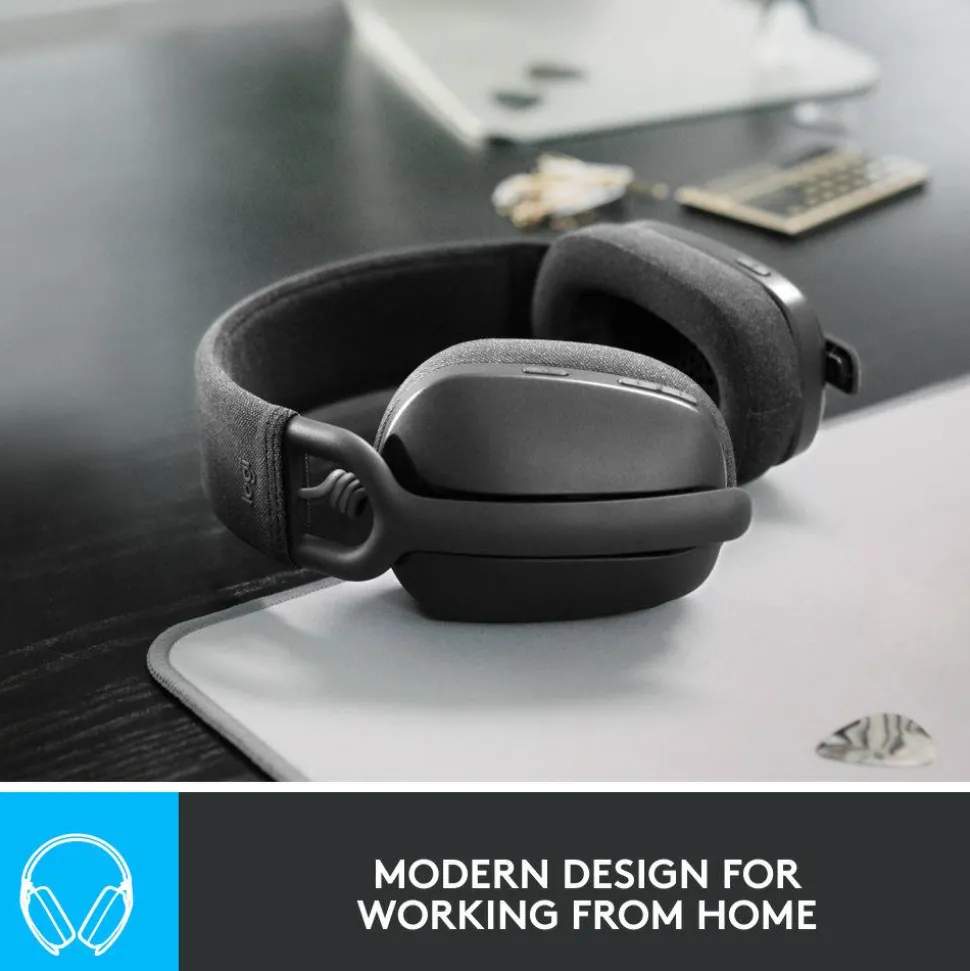 Logitech Zone Vibe 100 Lightweight Wireless Over-Ear Headphones, Graphite, 981-001256