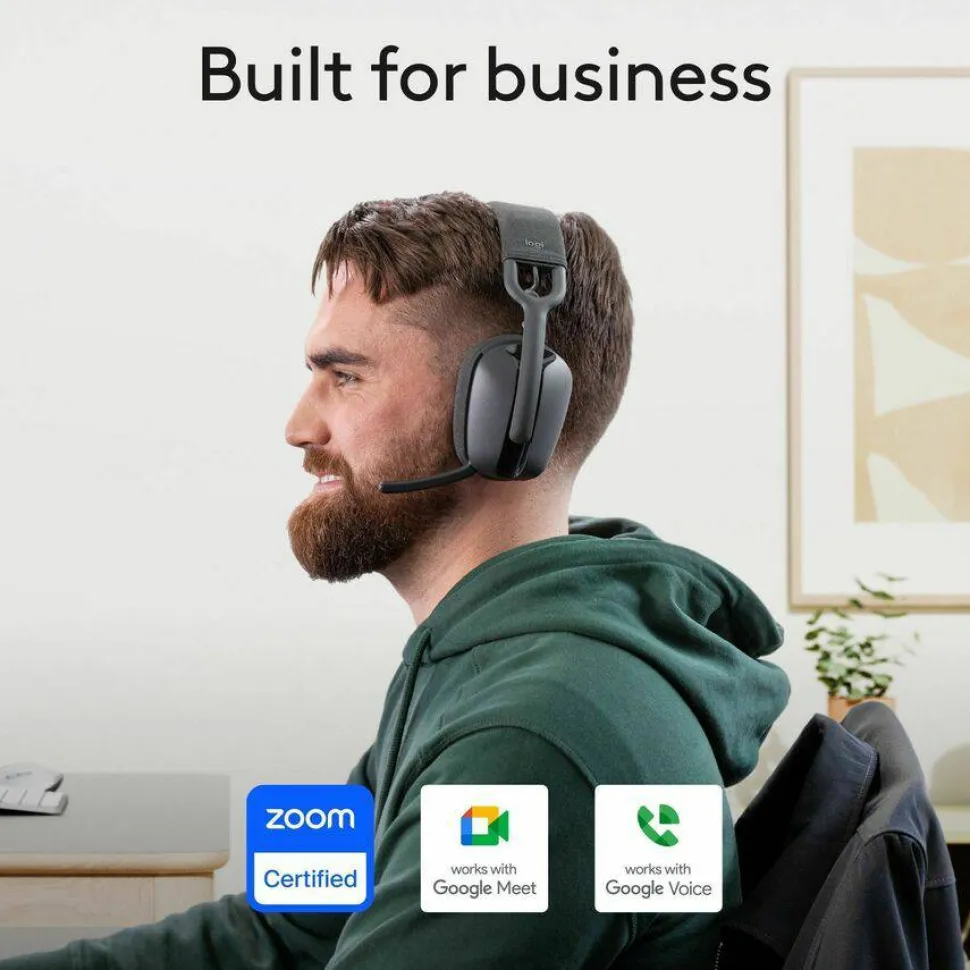 Logitech Zone Vibe Wireless Bluetooth headphones with USB receiver and noise-canceling mic