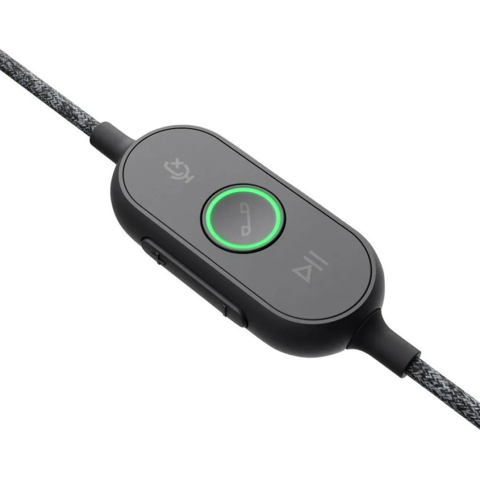 Logitech Zone Wired Noise Cancelling Headset, USB-C with USB-A adapter, graphite