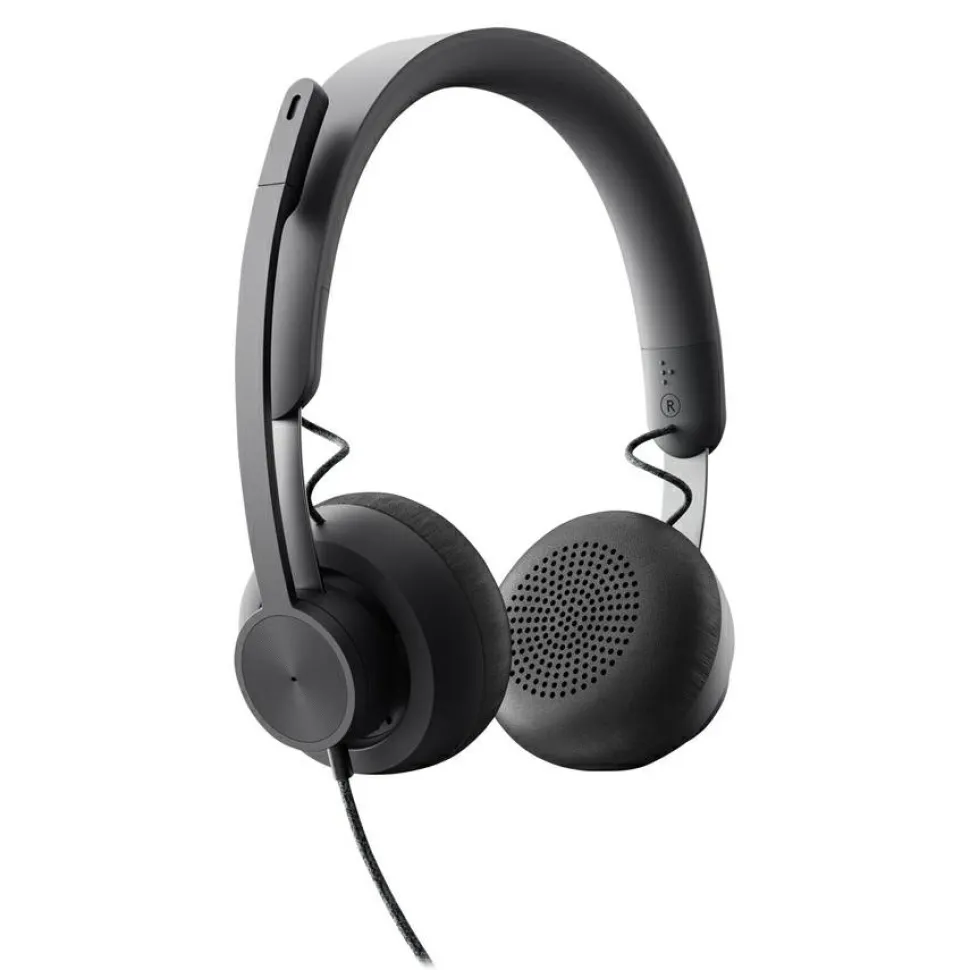 Logitech Zone Wired Noise Cancelling Headset, USB-C with USB-A adapter, graphite
