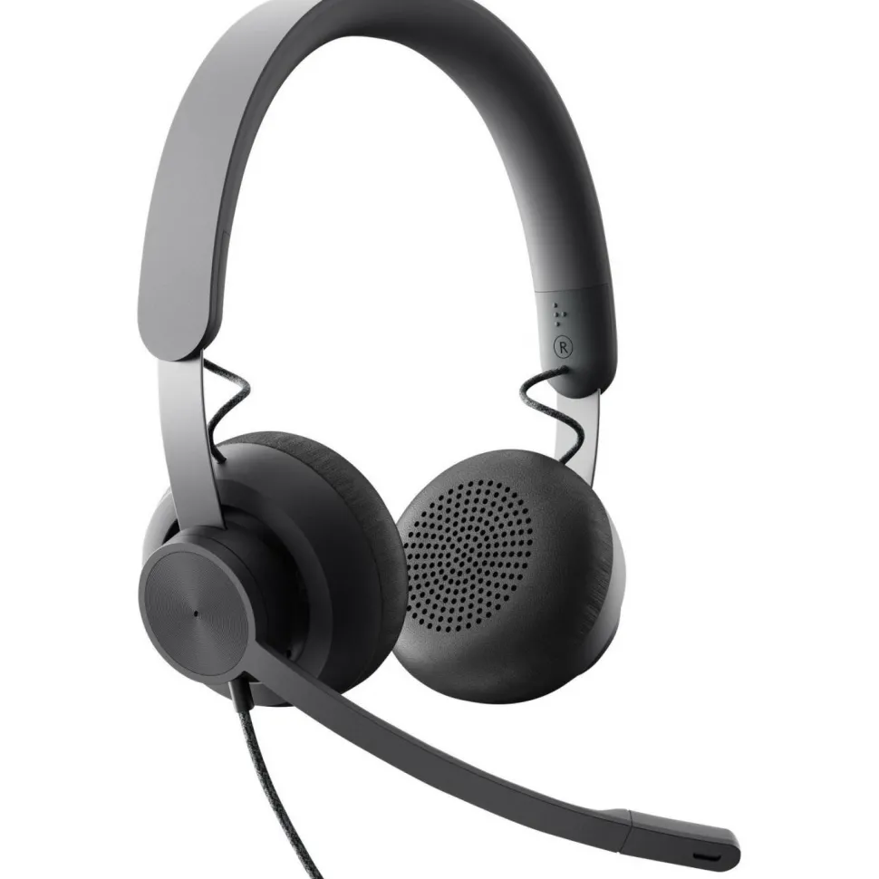 Logitech Zone Wired Noise Cancelling Headset, USB-C with USB-A adapter, graphite