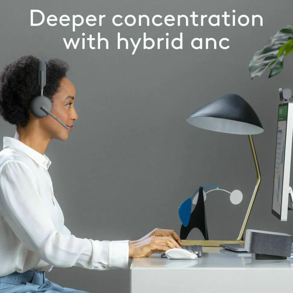 Logitech Zone Wireless 2 Noise Canceling Headset with Hybrid ANC, Native Bluetooth