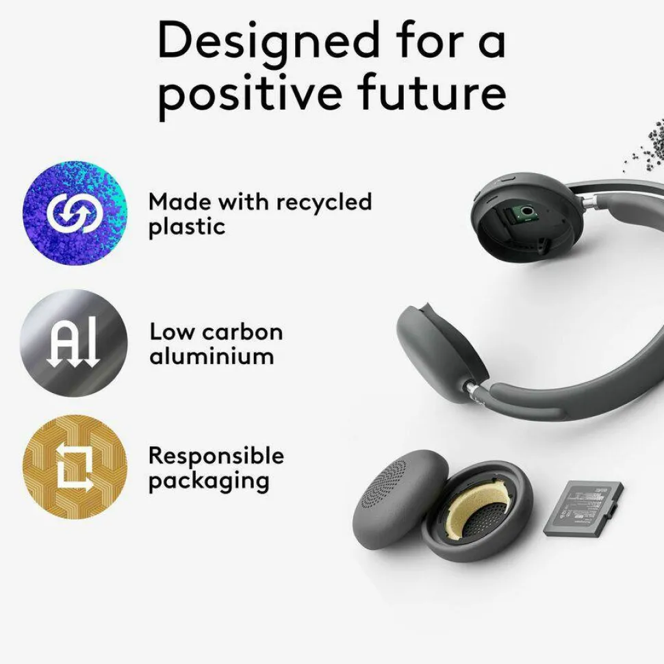 Logitech Zone Wireless 2 Noise Canceling Headset with Hybrid ANC, Native Bluetooth