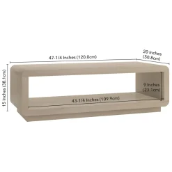 Lonni 47" Wide Rectangular Coffee Table in Alder White