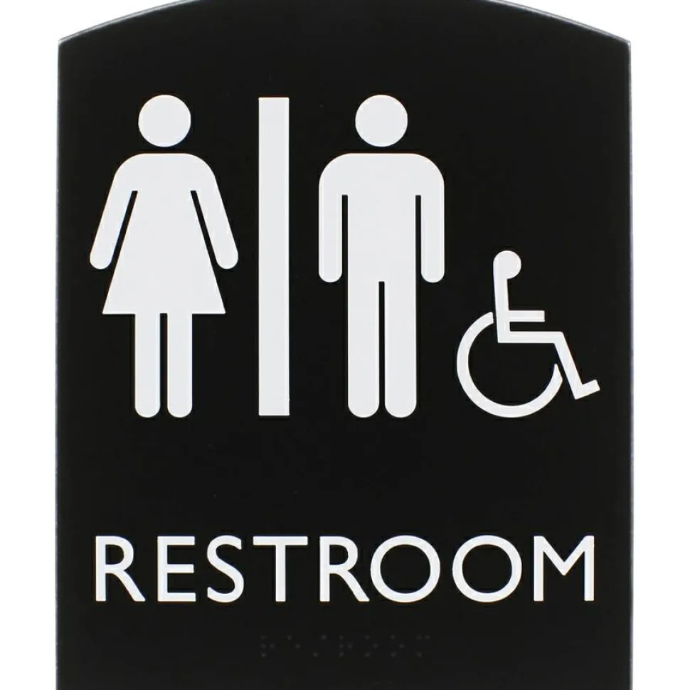 Lorell Arched Unisex Handicap Restroom Sign
