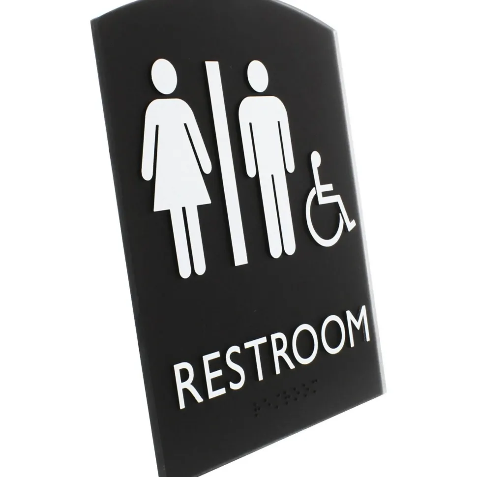 Lorell Arched Unisex Handicap Restroom Sign