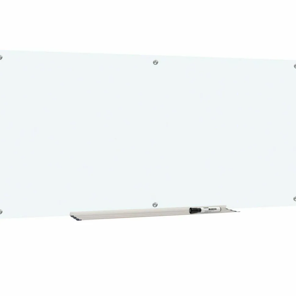 Lorell Glass Unframed Dry-Erase Whiteboard, 36" x 72", White