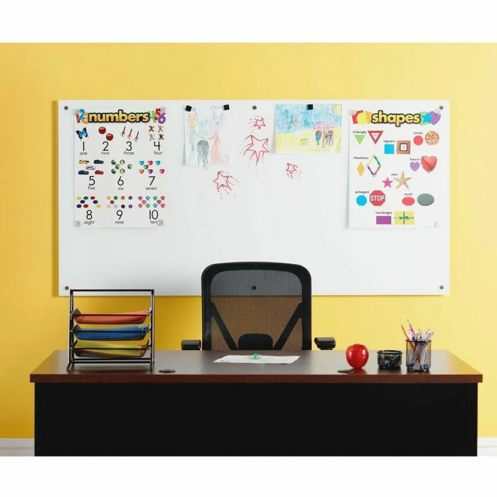Lorell Glass Unframed Dry-Erase Whiteboard, 36" x 72", White