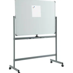 Lorell Magnetic Dry-Erase Whiteboard Easel, 48" x 72", Aluminum Frame With Silver Finish