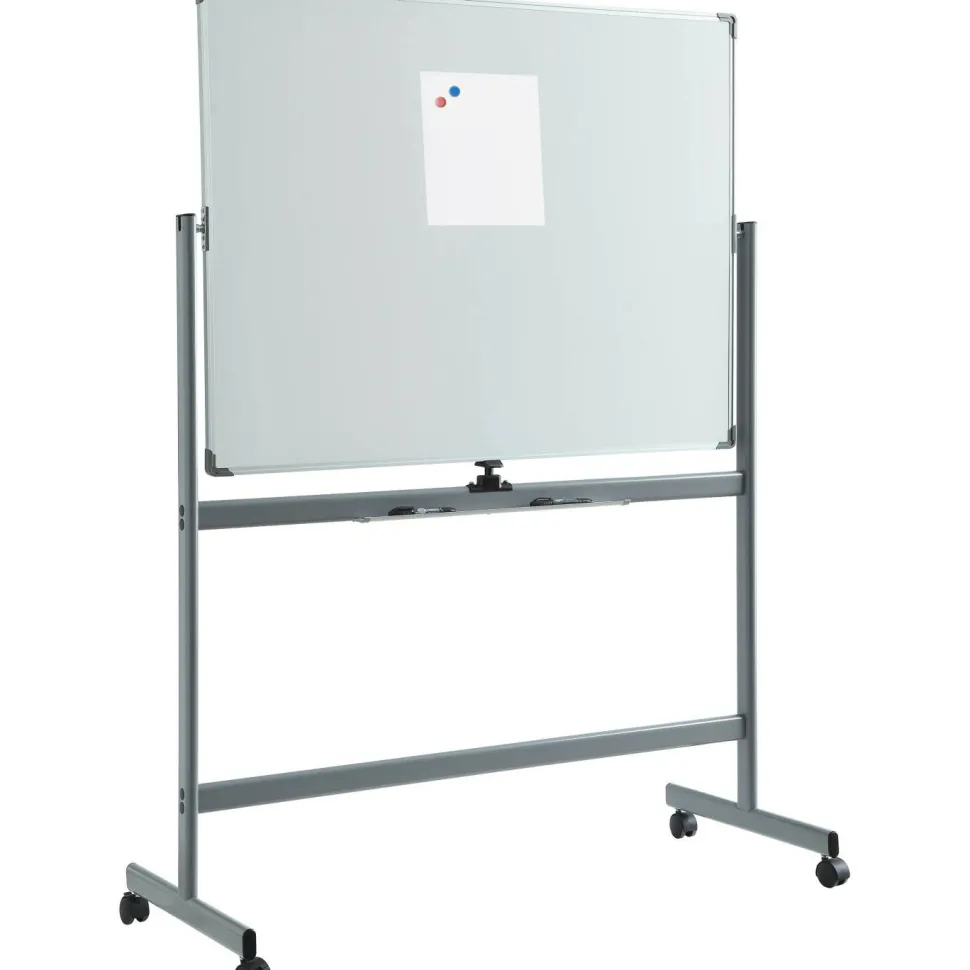 Lorell Magnetic Dry-Erase Whiteboard Easel, 48" x 72", Aluminum Frame With Silver Finish