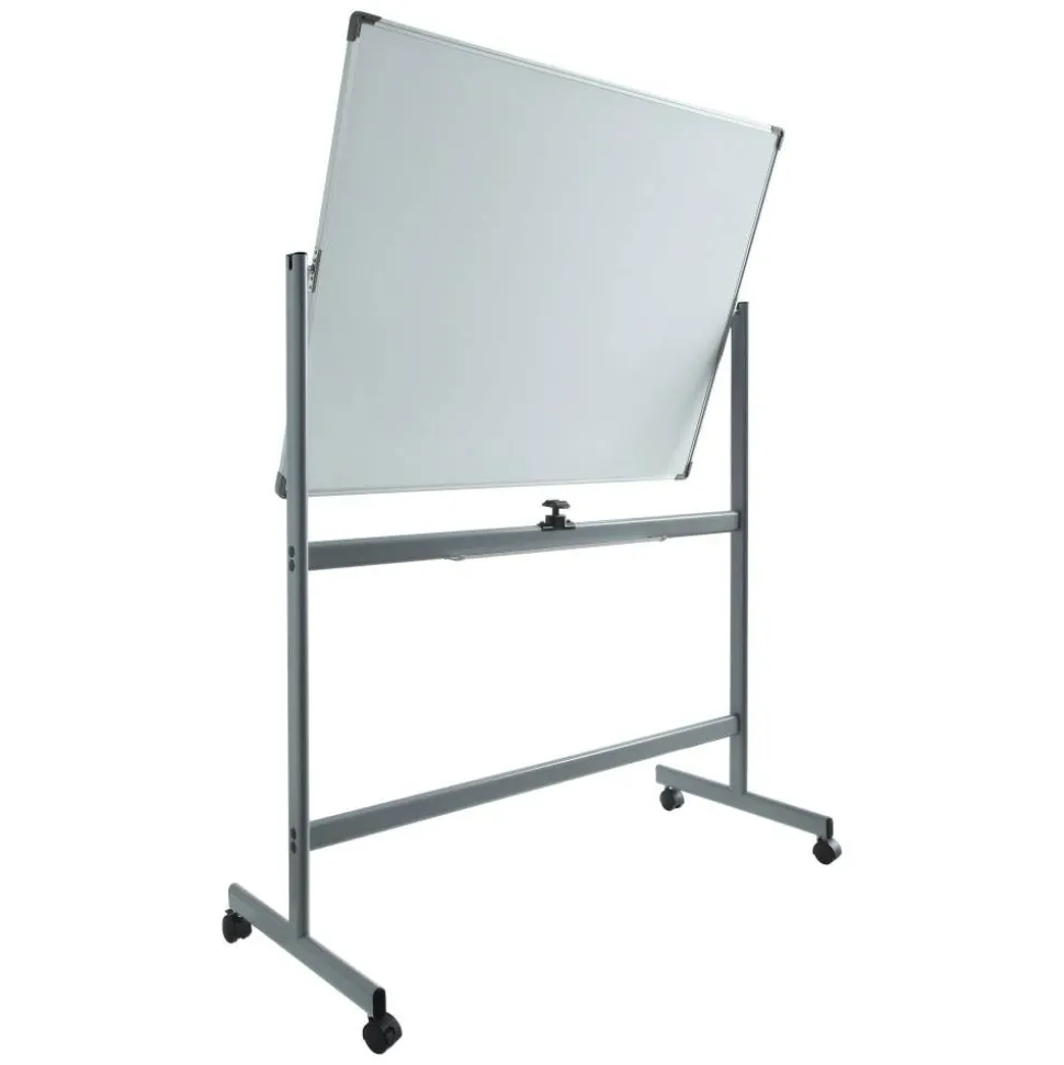Lorell Magnetic Dry-Erase Whiteboard Easel, 48" x 72", Aluminum Frame With Silver Finish