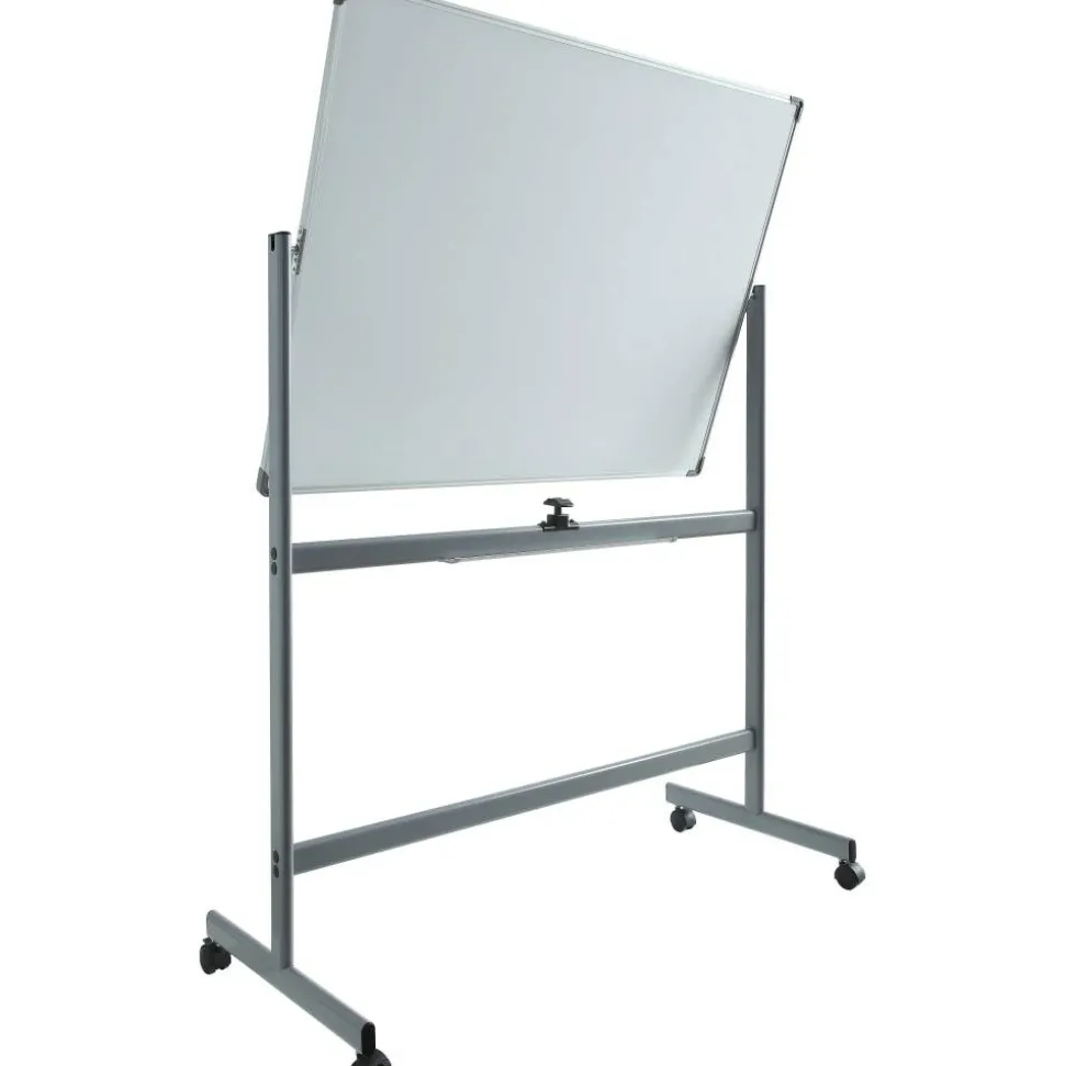 Lorell Magnetic Dry-Erase Whiteboard Easel, 48" x 72", Aluminum Frame With Silver Finish