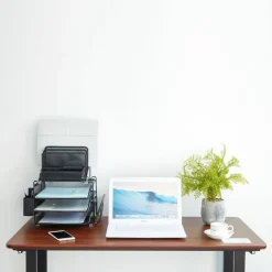 Lorell Mesh 4-Tier Desk Organizer, Black