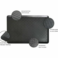Lorell Workstation Mat - Workstation - 36" Length x 24" Width - Polyurethane Foam - Black - 1 / Each