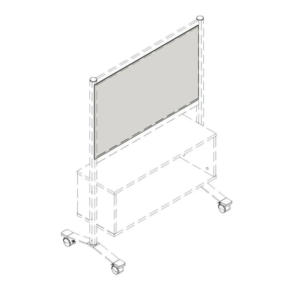 Lorell Adaptable Panel Dividers, 24"W x 2"H x 37"D, Aluminum, Acrylic, Frosted