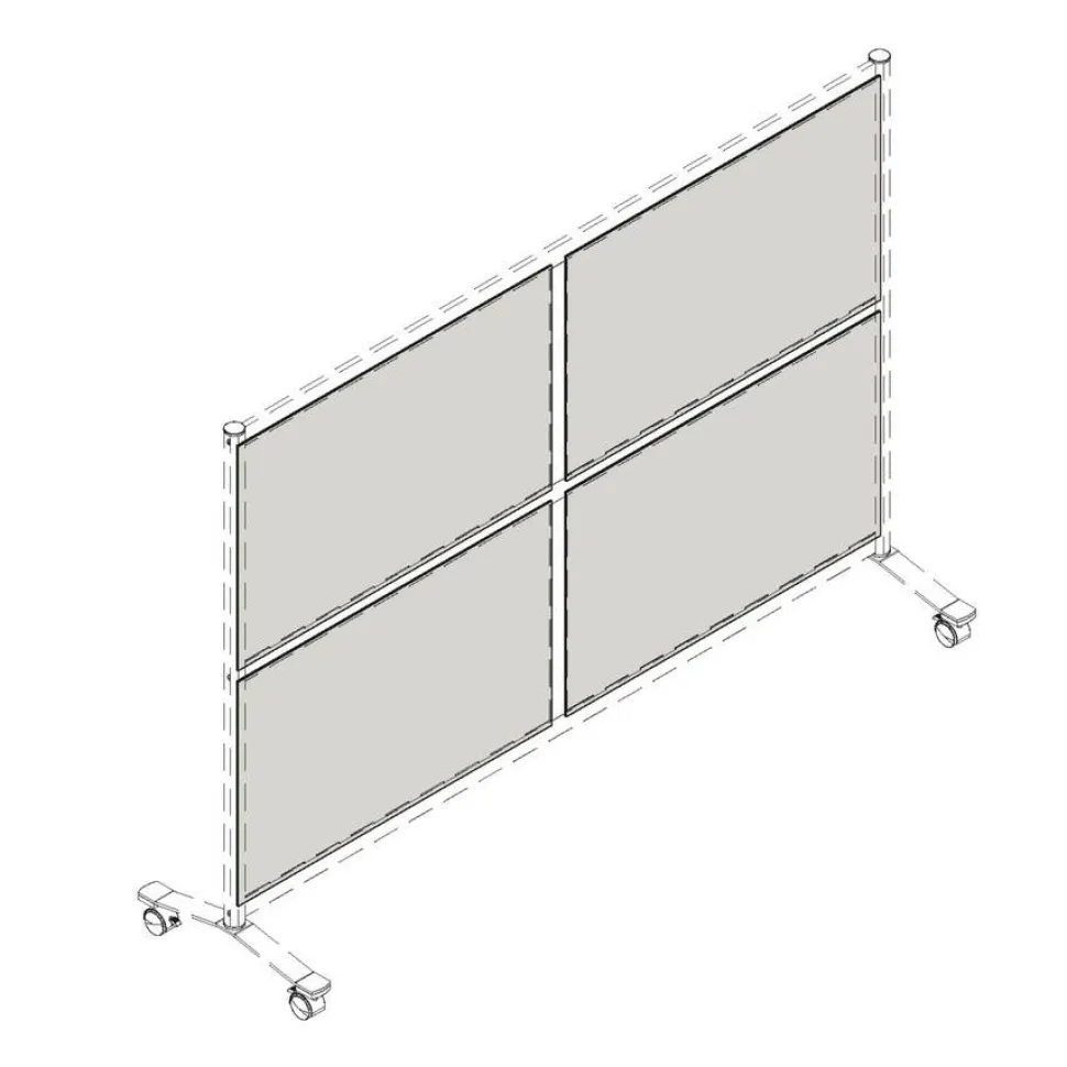 Lorell Adaptable Panel Dividers, 24"W x 2"H x 37"D, Aluminum, Acrylic, Frosted
