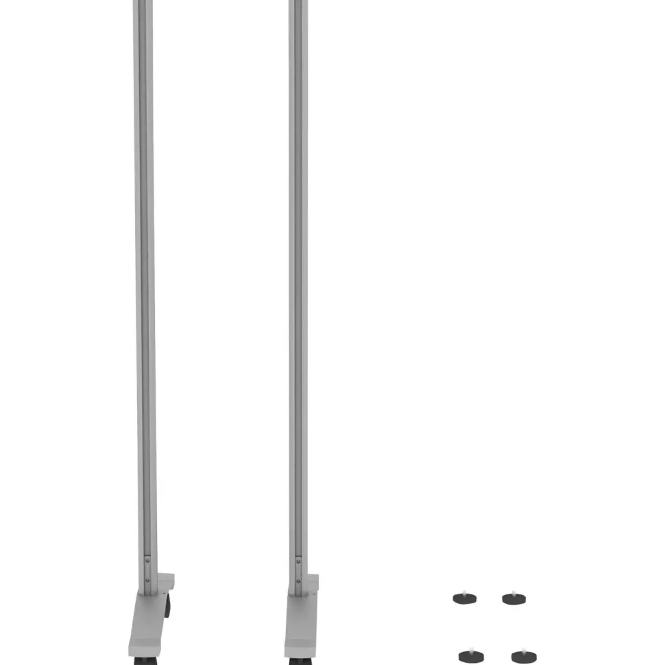 Lorell Adaptable Panel Legs for 50"H Configuration, 18.75"W x 2"D x 48.37"H, Aluminum, Silver, 2 / Set