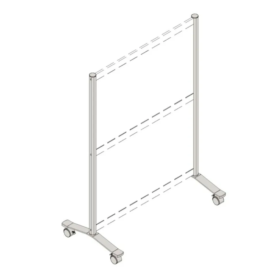 Lorell Adaptable Panel Legs for 50"H Configuration, 18.75"W x 2"D x 48.37"H, Aluminum, Silver, 2 / Set