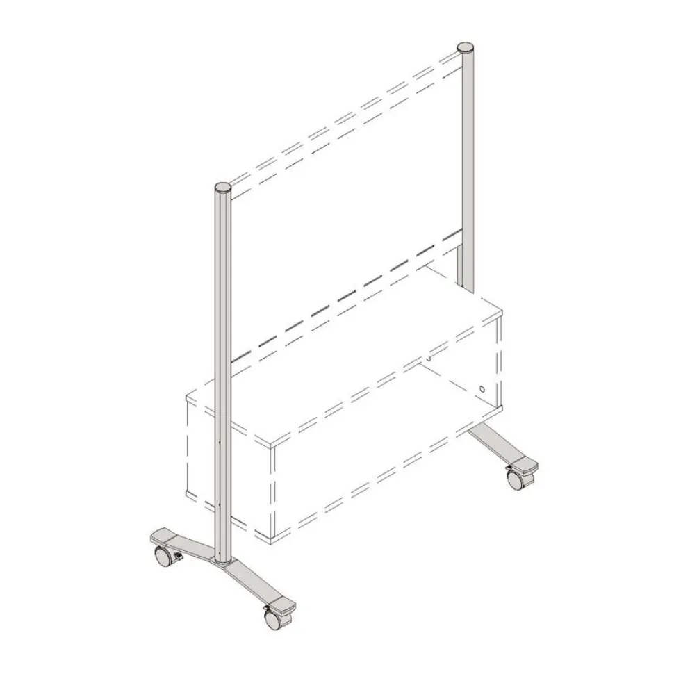 Lorell Adaptable Panel Legs for 50"H Configuration, 18.75"W x 2"D x 48.37"H, Aluminum, Silver, 2 / Set