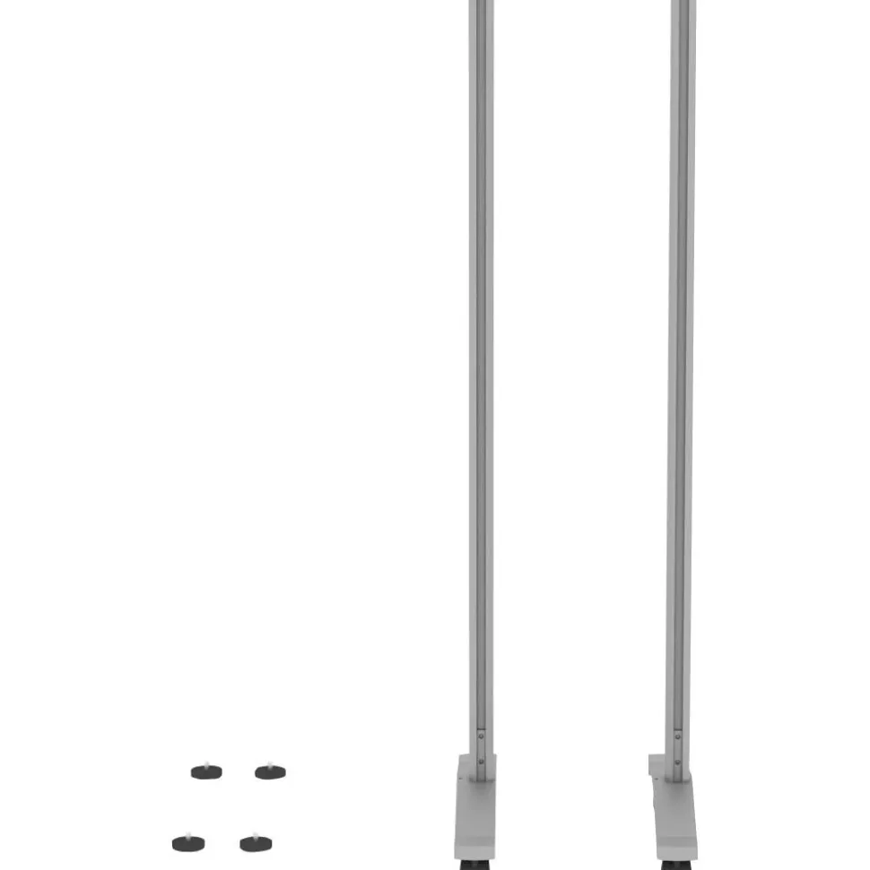 Lorell Adaptable Panel Legs for 50"H Configuration, 18.75"W x 2"D x 48.37"H, Aluminum, Silver, 2 / Set