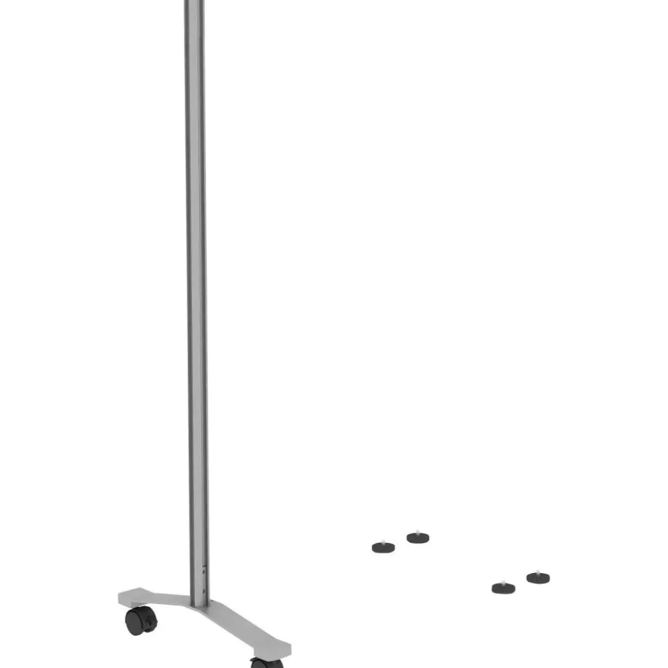 Lorell Adaptable Panel Legs for 50"H Configuration, 18.75"W x 2"D x 48.37"H, Aluminum, Silver, 2 / Set