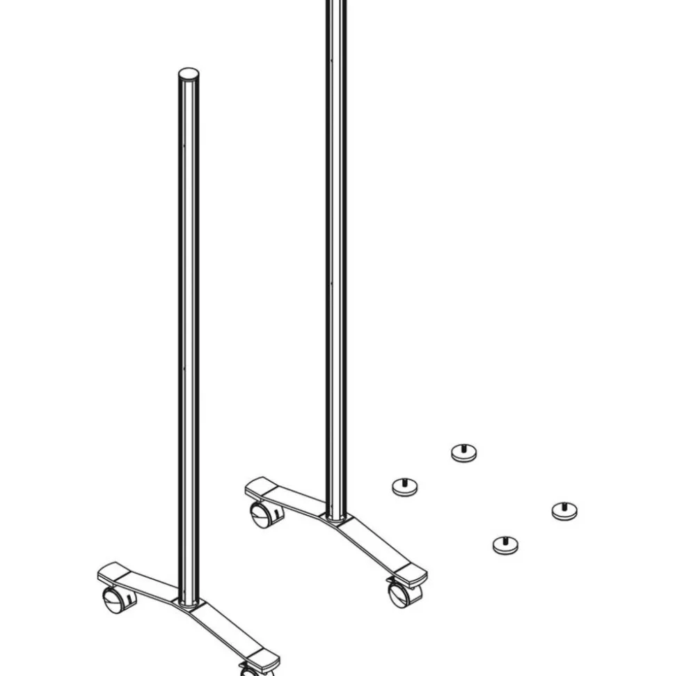 Lorell Adaptable Panel Legs for 50"H Configuration, 18.75"W x 2"D x 48.37"H, Aluminum, Silver, 2 / Set