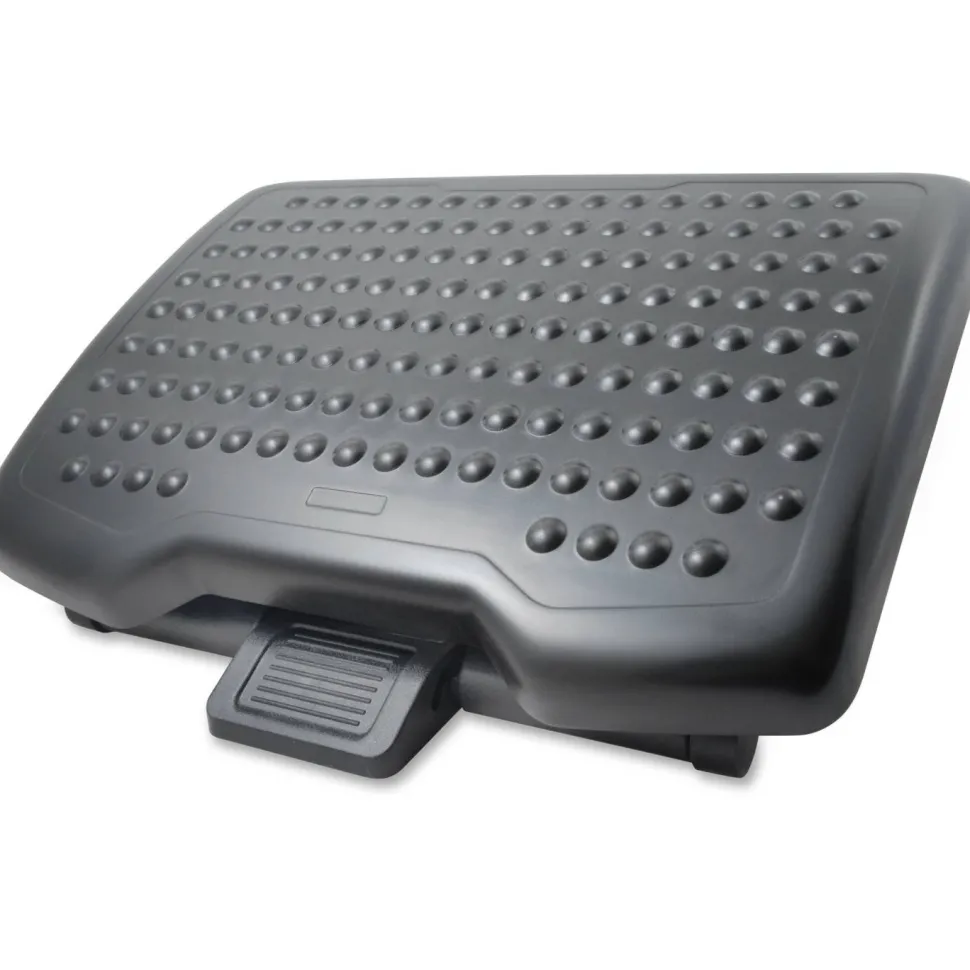 Lorell Adjustable-Height Footrest - 4" to 6.50" Adjustable Height - Black - 1 Each