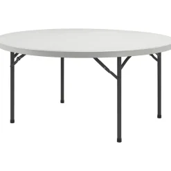 Lorell Banquet Folding Table, Round Top x 60" Table Top Diameter, 29.3"H, Platinum/Gray