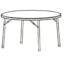 Lorell Banquet Folding Table, Round, 29-1/4