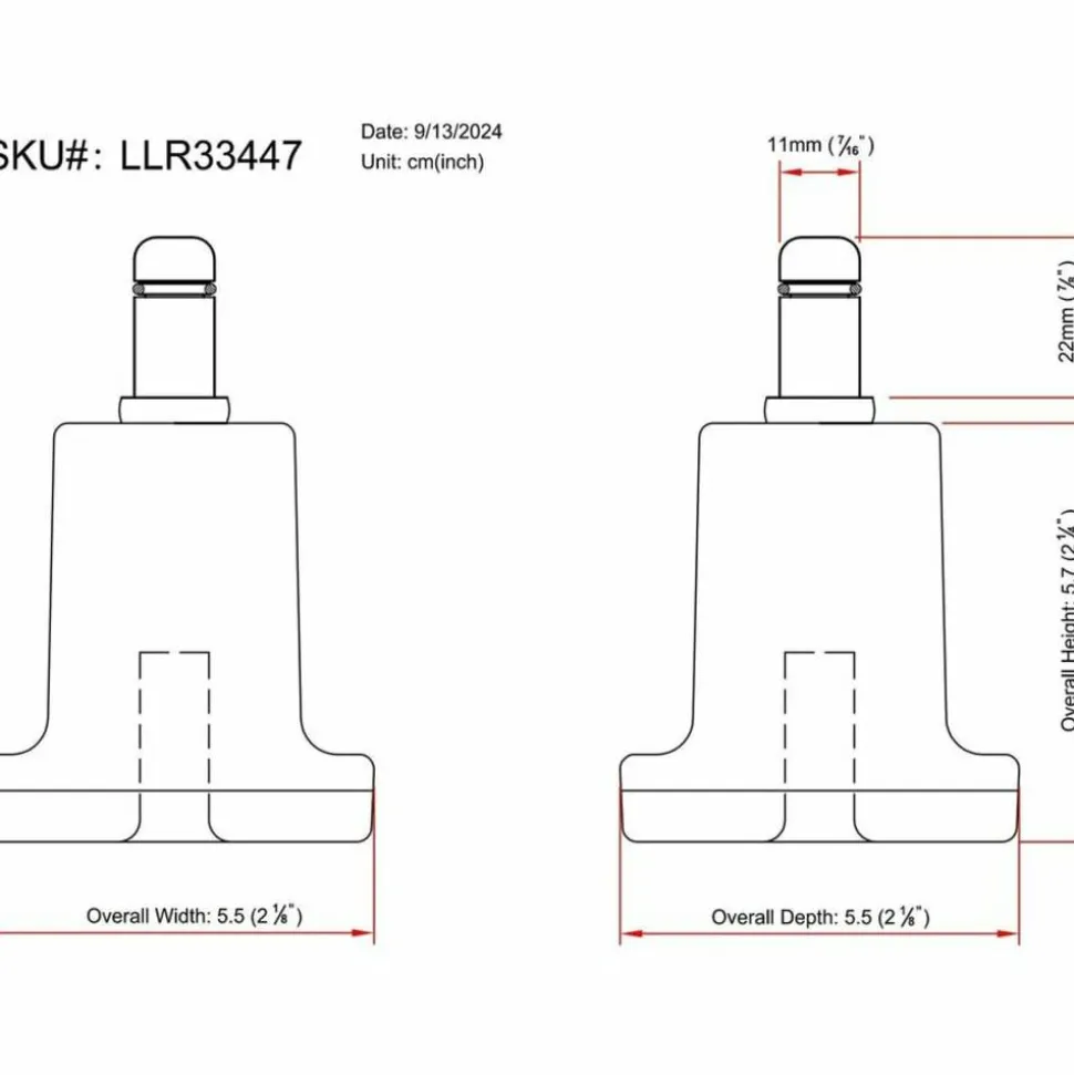 Lorell Bell Glides - Black - Metal, Nylon - 1 Set