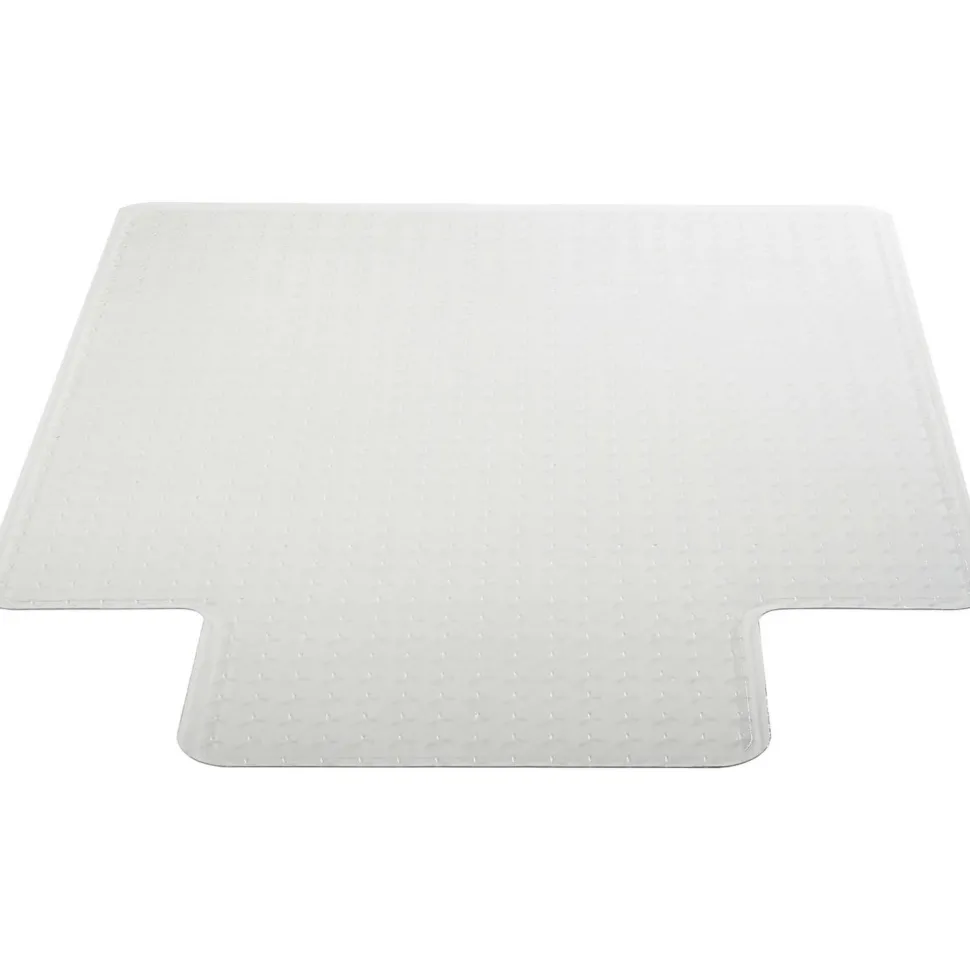 Lorell Beveled Edge Low Pile Studded Chair Mat, 46" x 60", Wide Lip