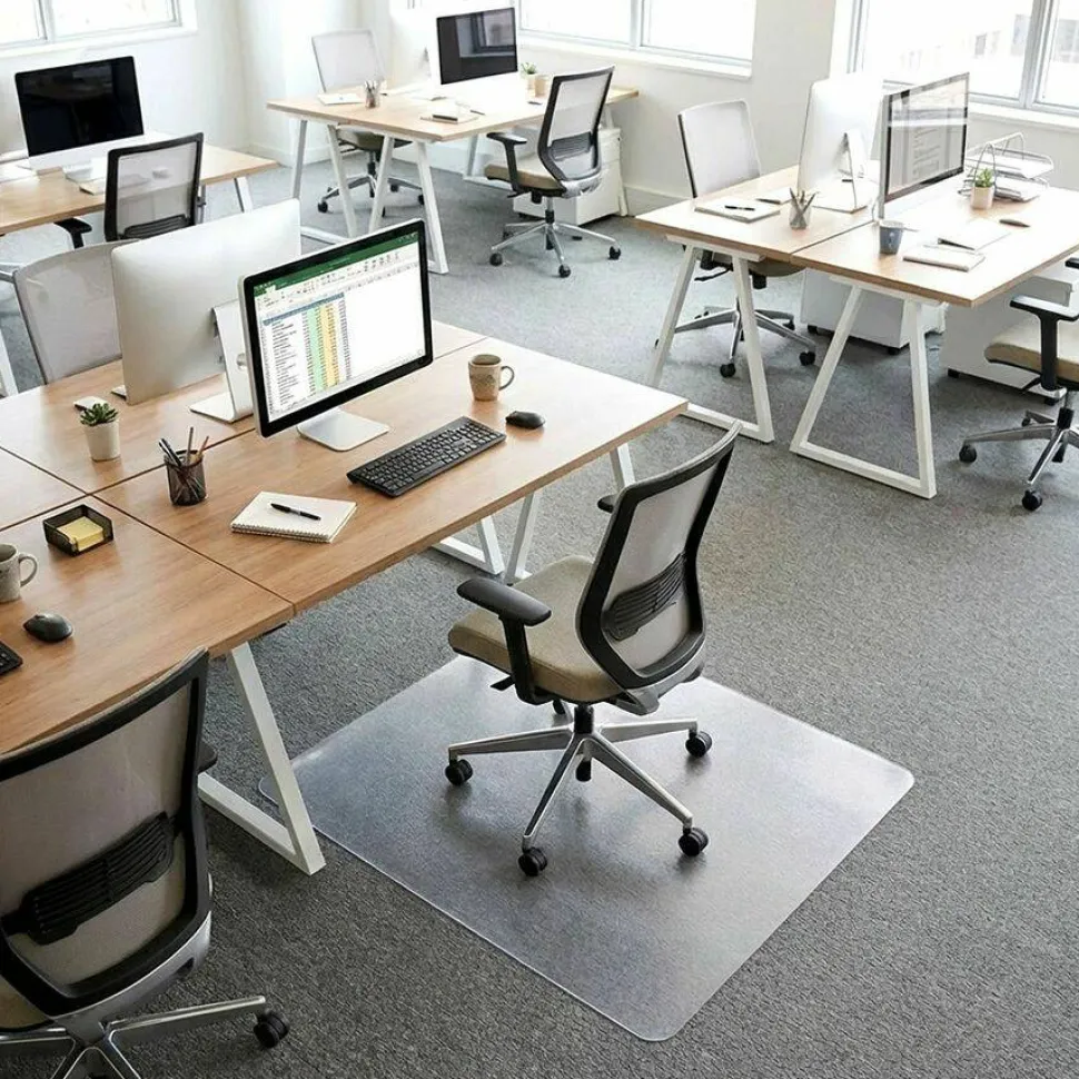 Lorell Big and Tall Polycarbonate Low Pile Studded Chair Mat, 36" x 48"