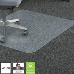 Lorell Big and Tall Polycarbonate Low Pile Studded Chair Mat, 46