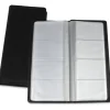 Lorell Business Card Storage Holder, 0.8"H x 4.4"W x 9"D, Vinyl, Plastic, Black, Clear