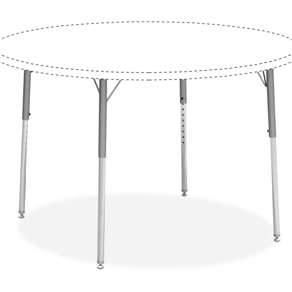 Lorell Classroom Adjustable Activity Table Legs, Standard-Height, Chrome/Silver Mist, Set Of 4