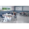 Lorell Classroom Adjustable Activity Table Legs, Low-Height, Chrome/Silver Mist, Set Of 4