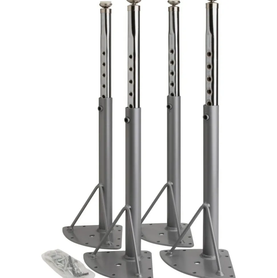 Lorell Classroom Adjustable Activity Table Legs, Low-Height, Chrome/Silver Mist, Set Of 4