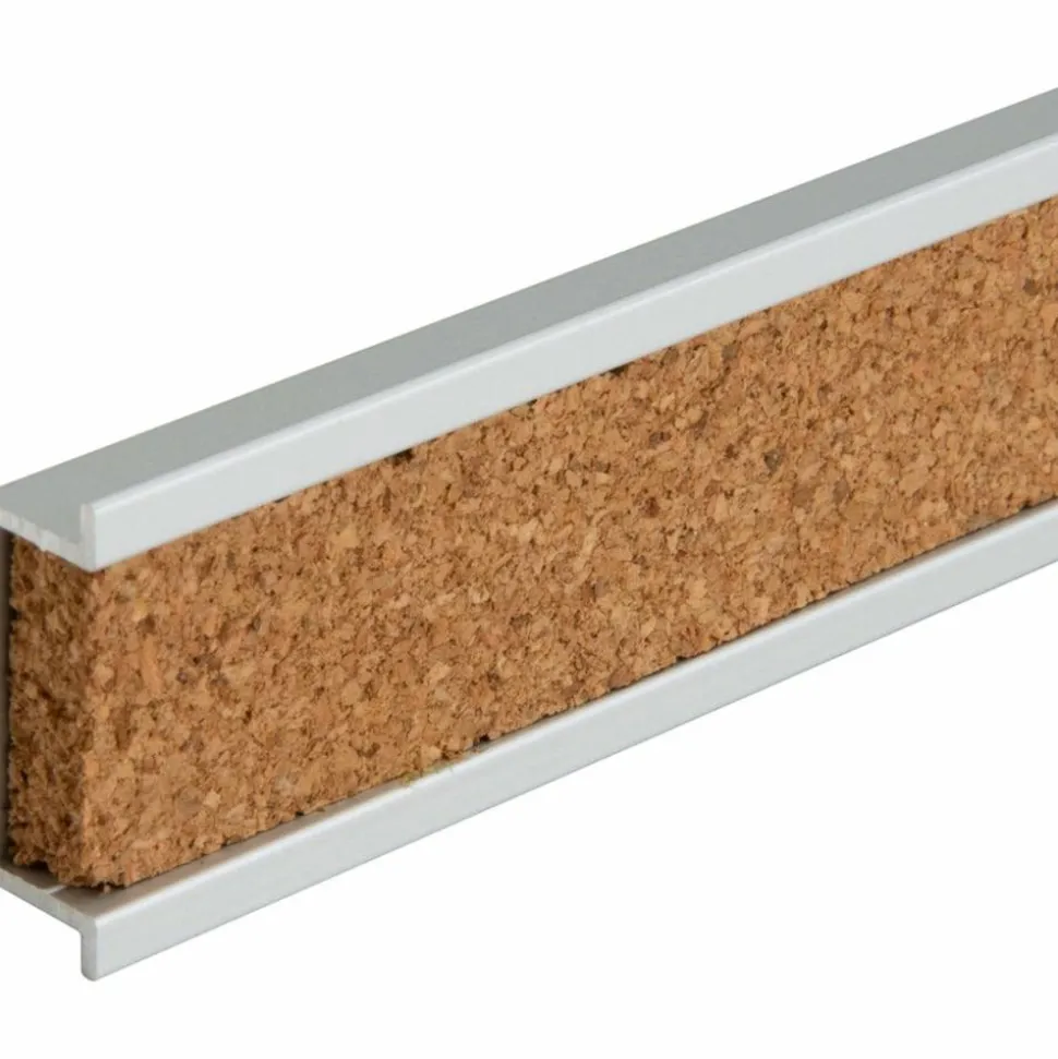 Lorell Cork Bulletin Board Bar, 36", Silver Aluminum Frame