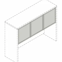 Lorell Desk-Mount 48" Hutch Frosted Glass Door, Finish: Frost, For Hutch