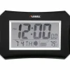 Lorell 10.3" Digital LCD Wall Alarm Clock, Black