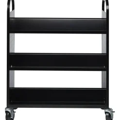 Lorell Double-sided Book Cart, Black