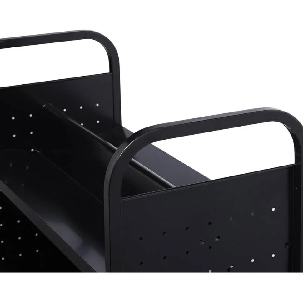 Lorell Double-sided Book Cart, Black