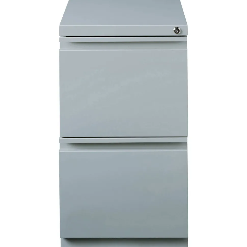 Lorell 19-7/8"D Vertical 2-Drawer Mobile Pedestal File Cabinet, Platinum