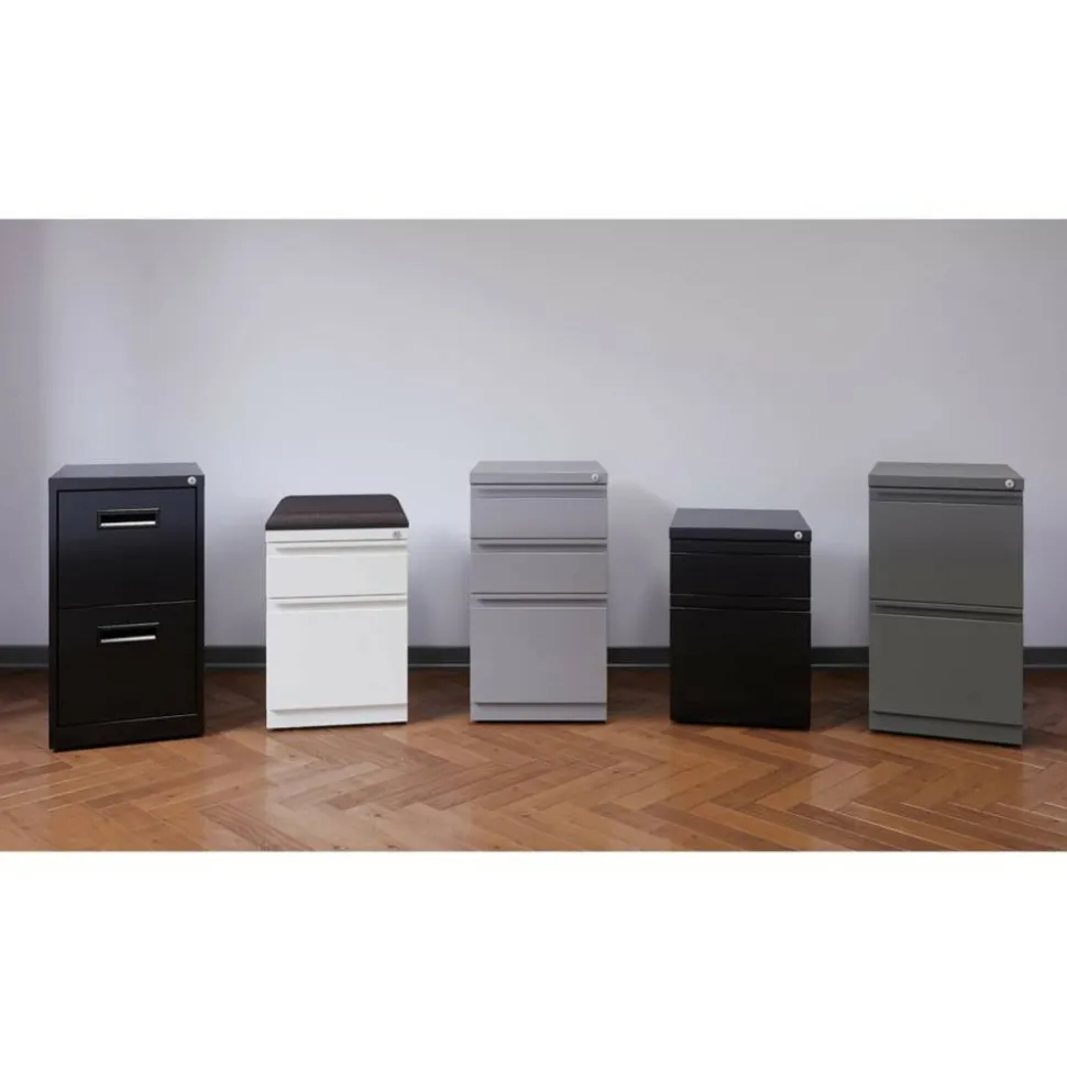Lorell 19"D Vertical 2-Drawer Mobile Pedestal File Cabinet, Black