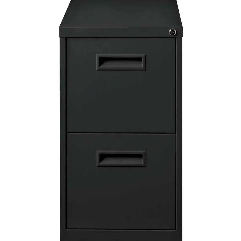 Lorell 19"D Vertical 2-Drawer Mobile Pedestal File Cabinet, Black